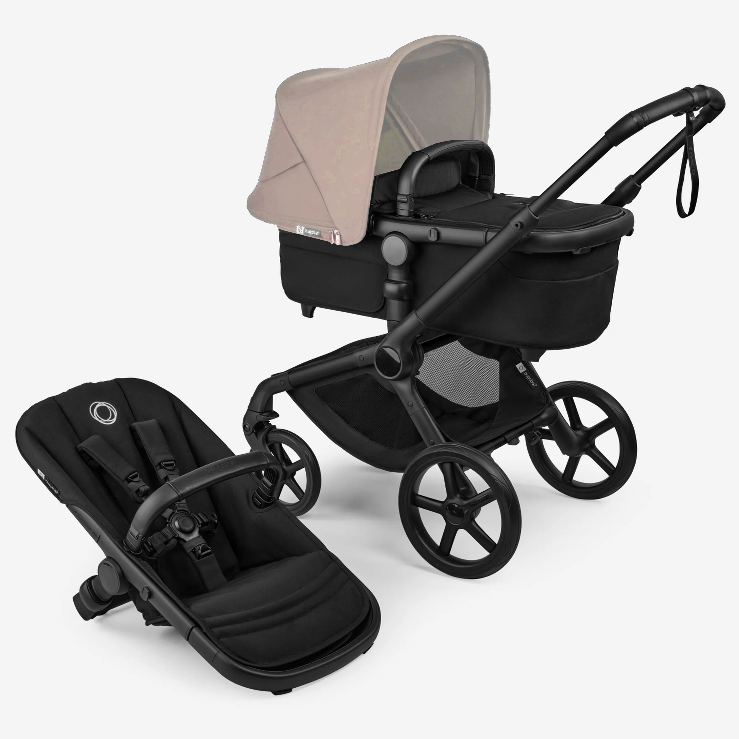 bugaboo safety rating BUGABOO Fox 5 RENEW BASSINET AND SEAT STROLLER COMPLETE FULL-SIZE STROLLER . / Black / DARK CHERRY