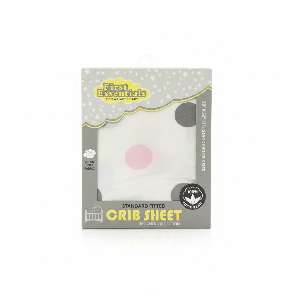 First Essentials Fitted Cotton Portable Crib Sheet