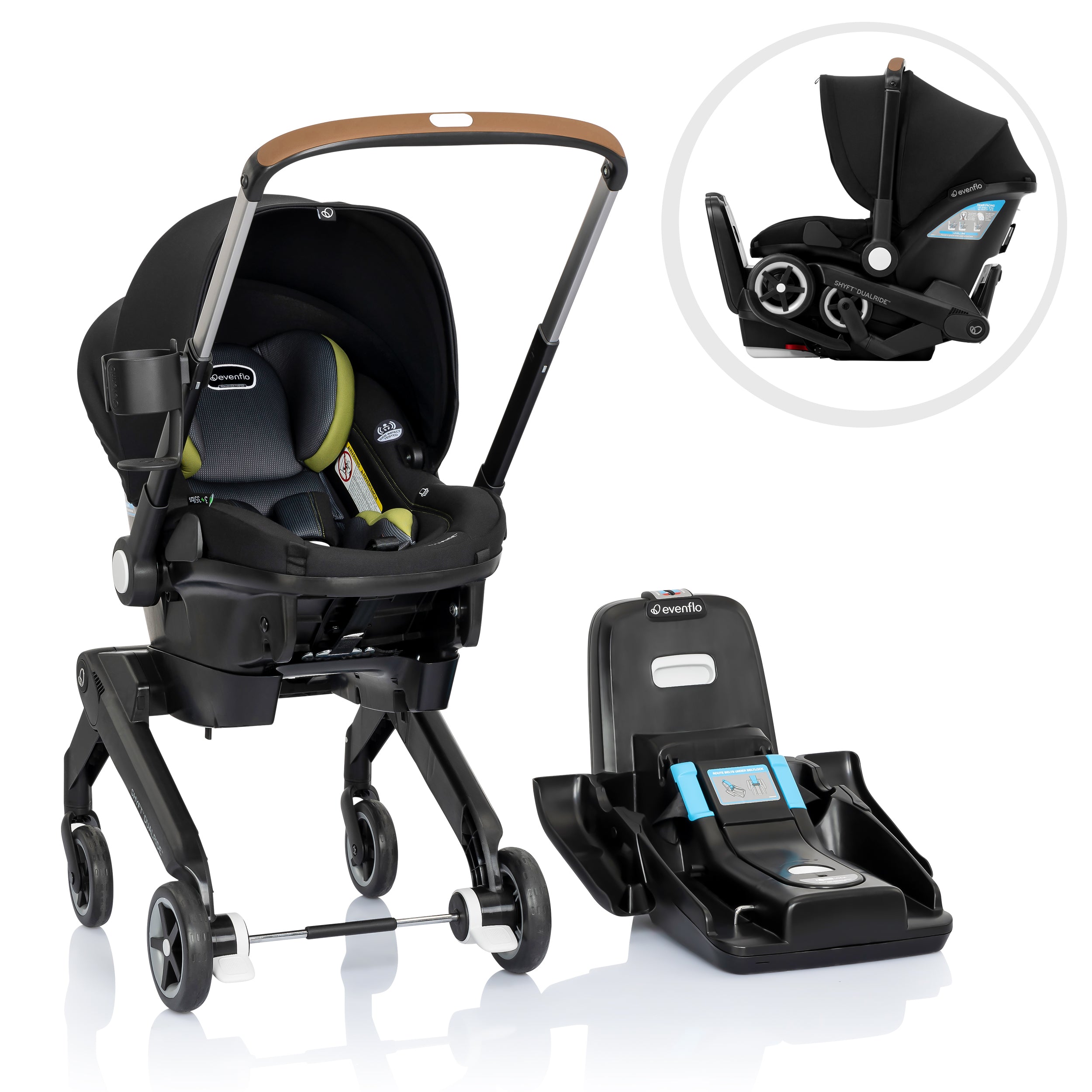 Evenflo Shyft DualRide Infant Car Seat and Stroller Combo with Carryal