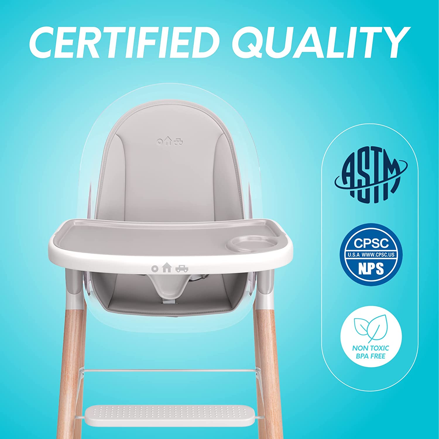 Children of Design 6-in-1 Deluxe High Chair with Seat Cushion