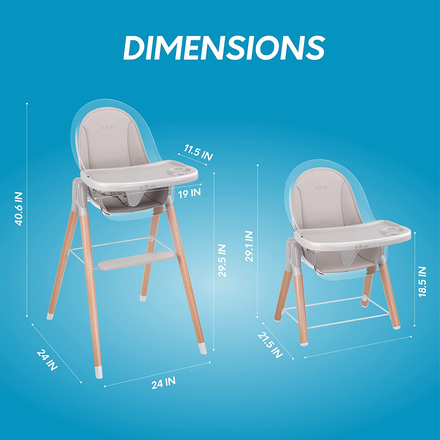 Children of Design 6-in-1 Deluxe High Chair with Seat Cushion
