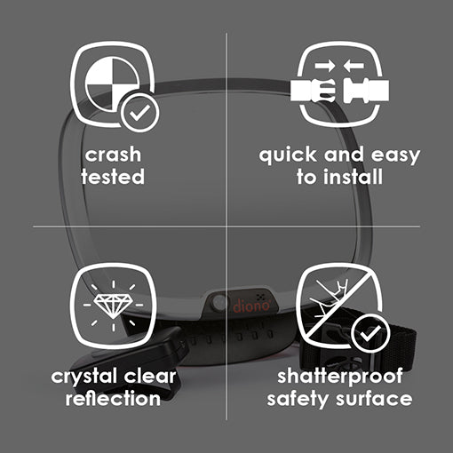 Diono Easy View Plus Car Mirror with LED Remote Light