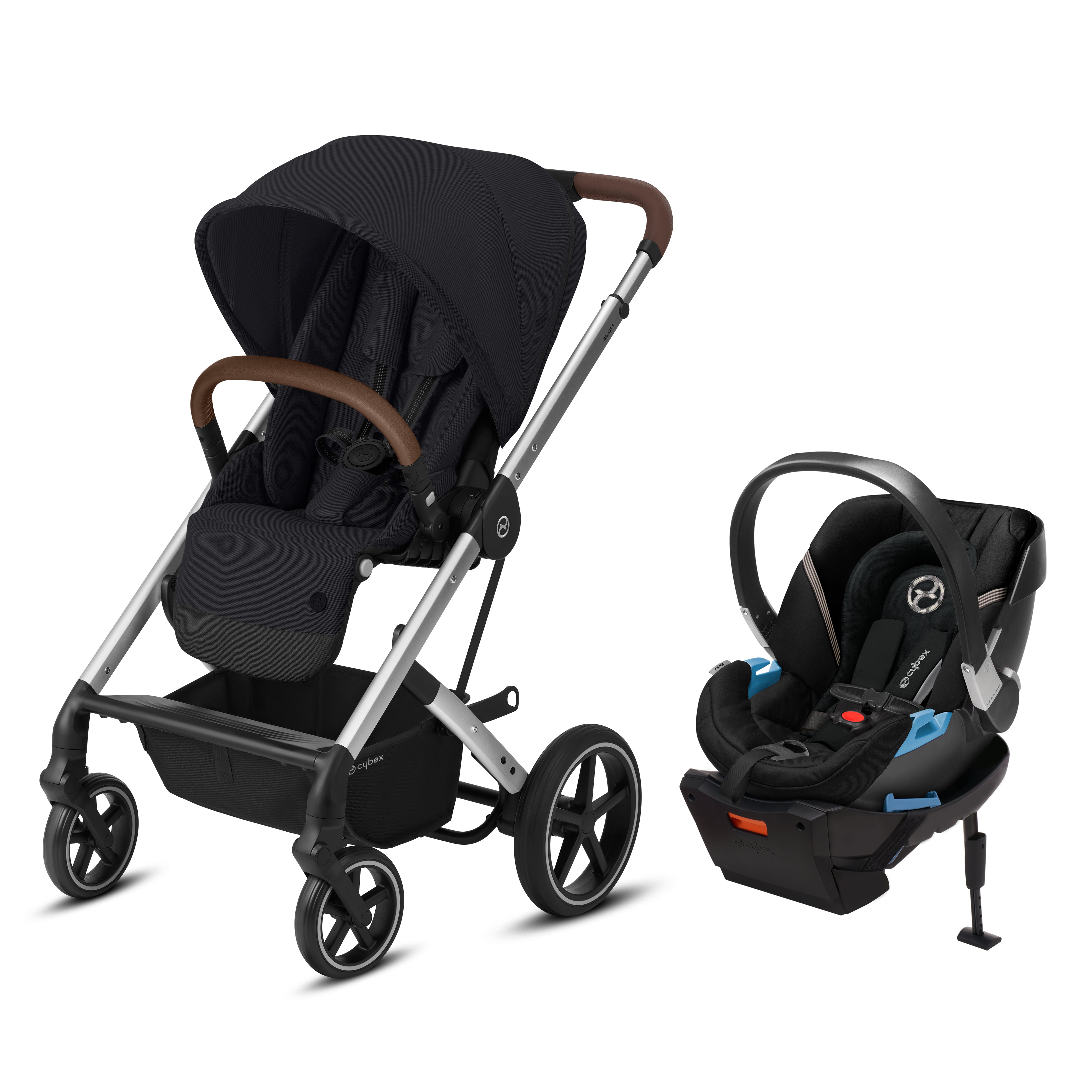 Poussette trio Balios S + nacelle Cot S et siège auto Aton B2 i-size deep  black Cybex