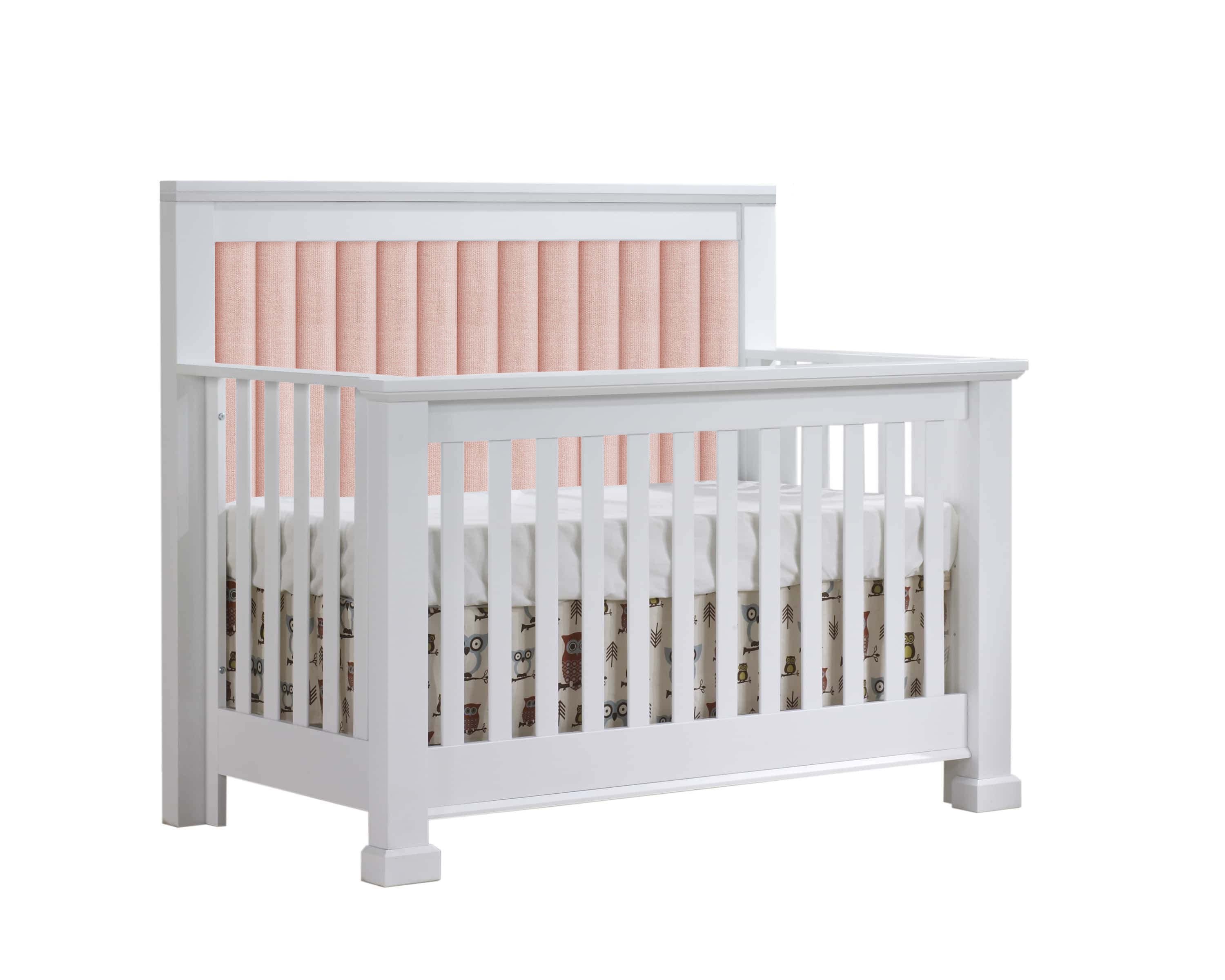 Natart Taylor 5-in-1 Convertible Crib with channel tufted Panel