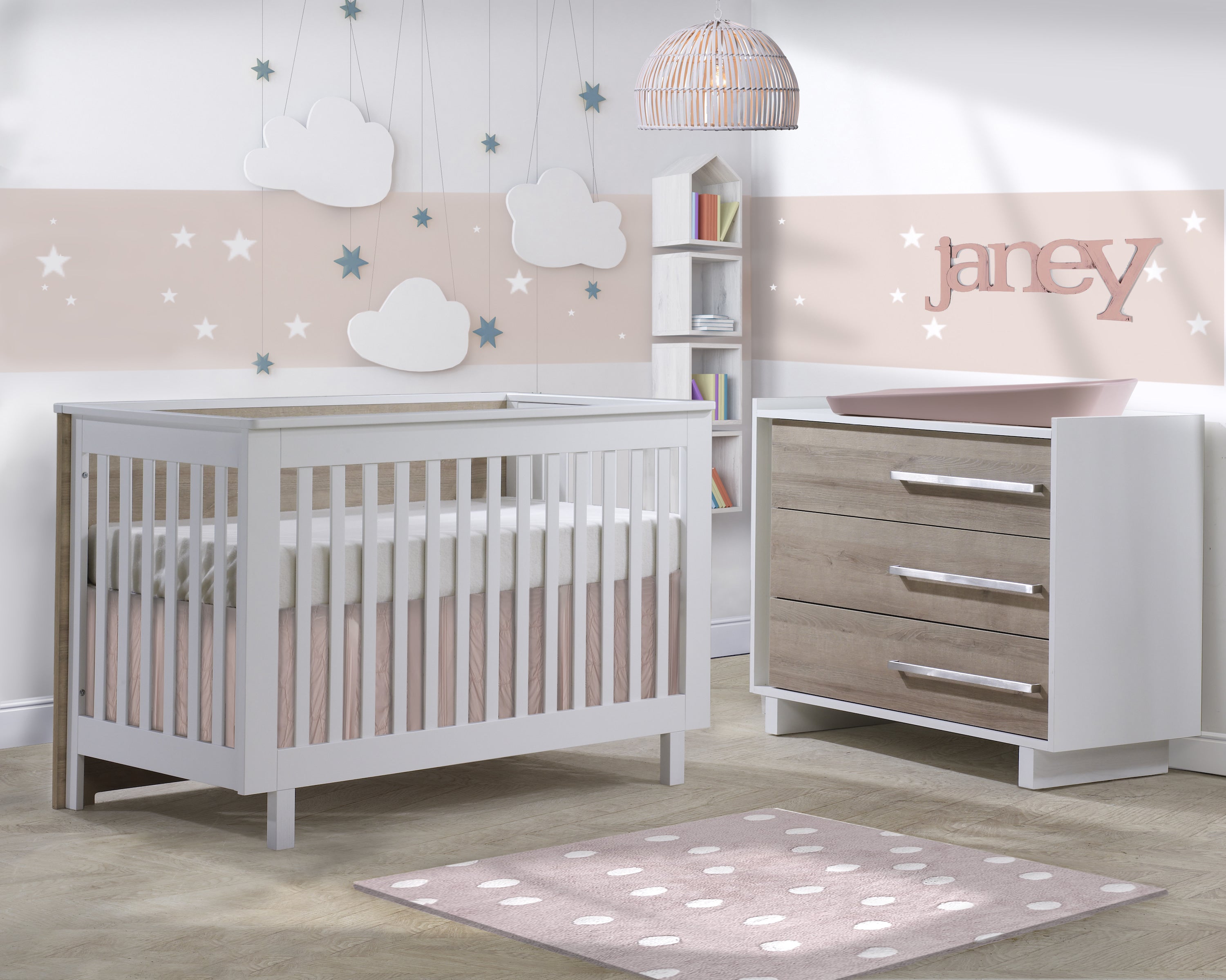 crib dresser set Tulip Urban Collection Convertible Crib and 3 Drawer Dresser XL 2-Piec