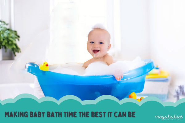 Mega babies features baby bath time essentials.
