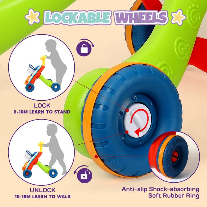 TOY Life 3-in-1 Baby Push Walker and Activity Center