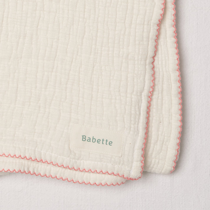 Babette Scalloped Trim Stroller Blanket