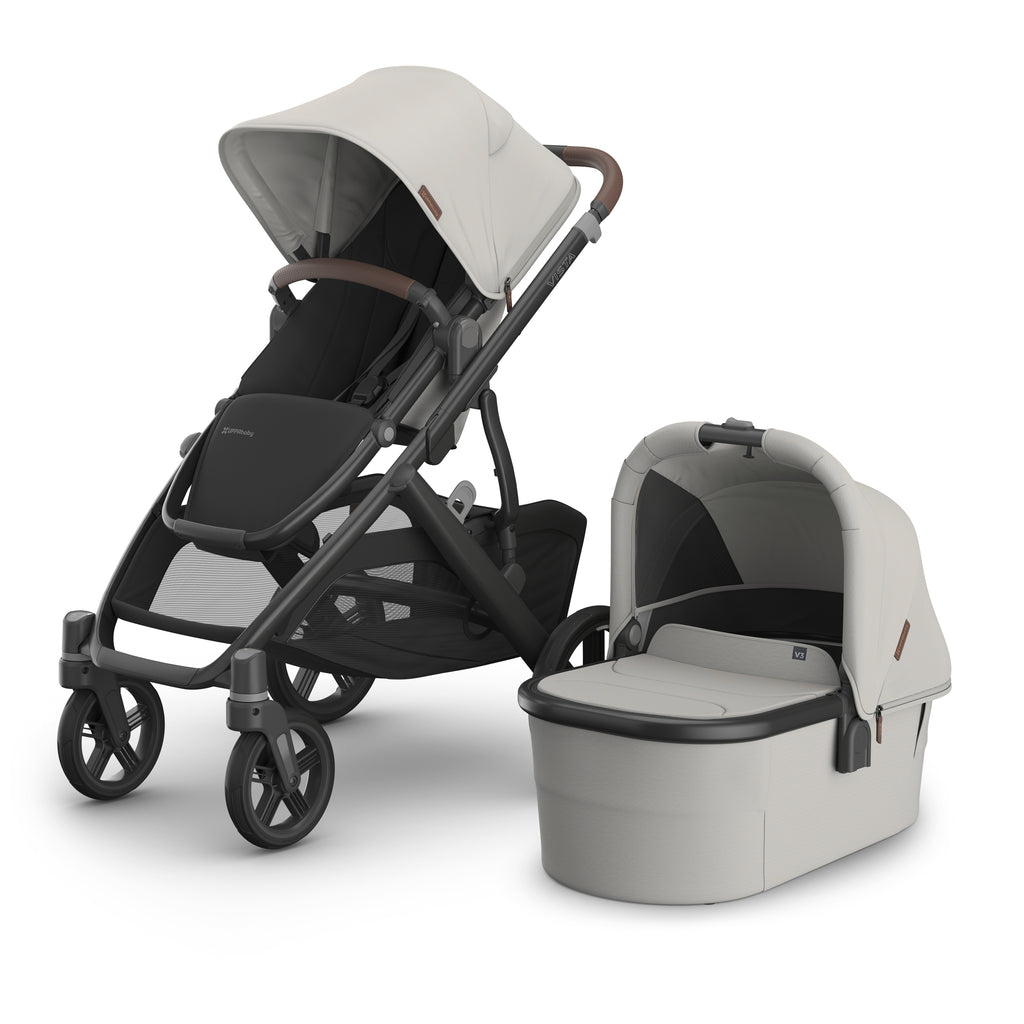 uppababy vista blue marl UPPAbaby Vista V3 Stroller and Bassinet Complete Set Callum Stone Blue