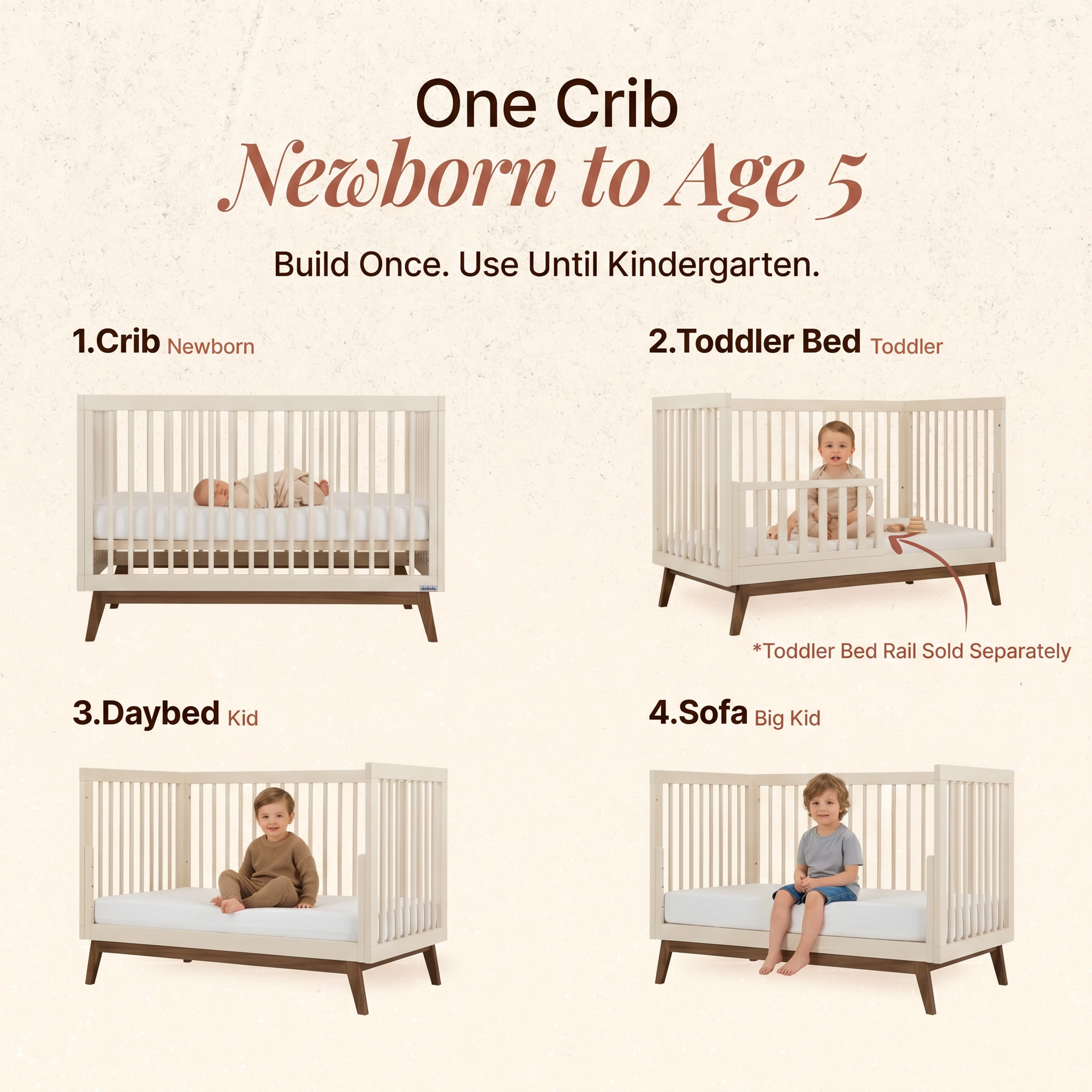 dadada Soho 3-in-1 Convertible Crib