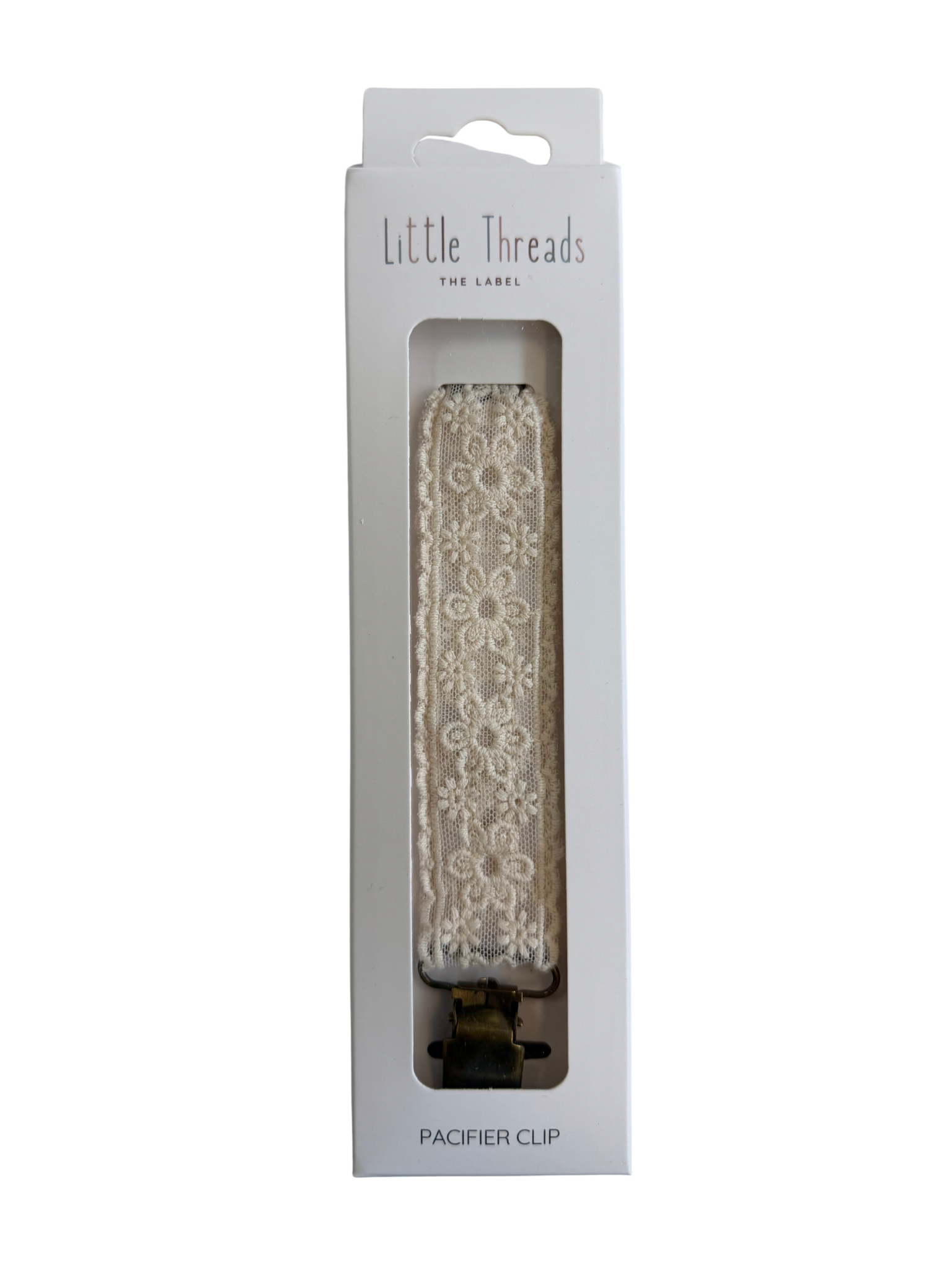 Little Threads Floral Lace Pacifier Clip