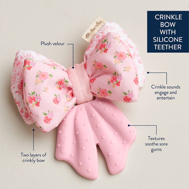 Itzy Ritzy Bow Sweetie Crinkle Sensory Teether