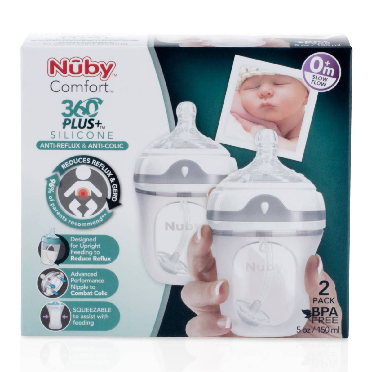 Nuby Comfort Bottle with Weighted Straw