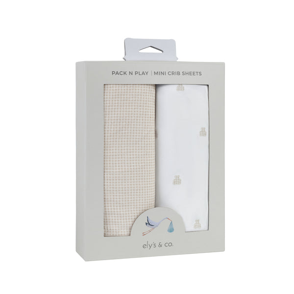 Ely's & Co. Cotton Pack N Play/ Porta Crib Sheet - 2 Pack