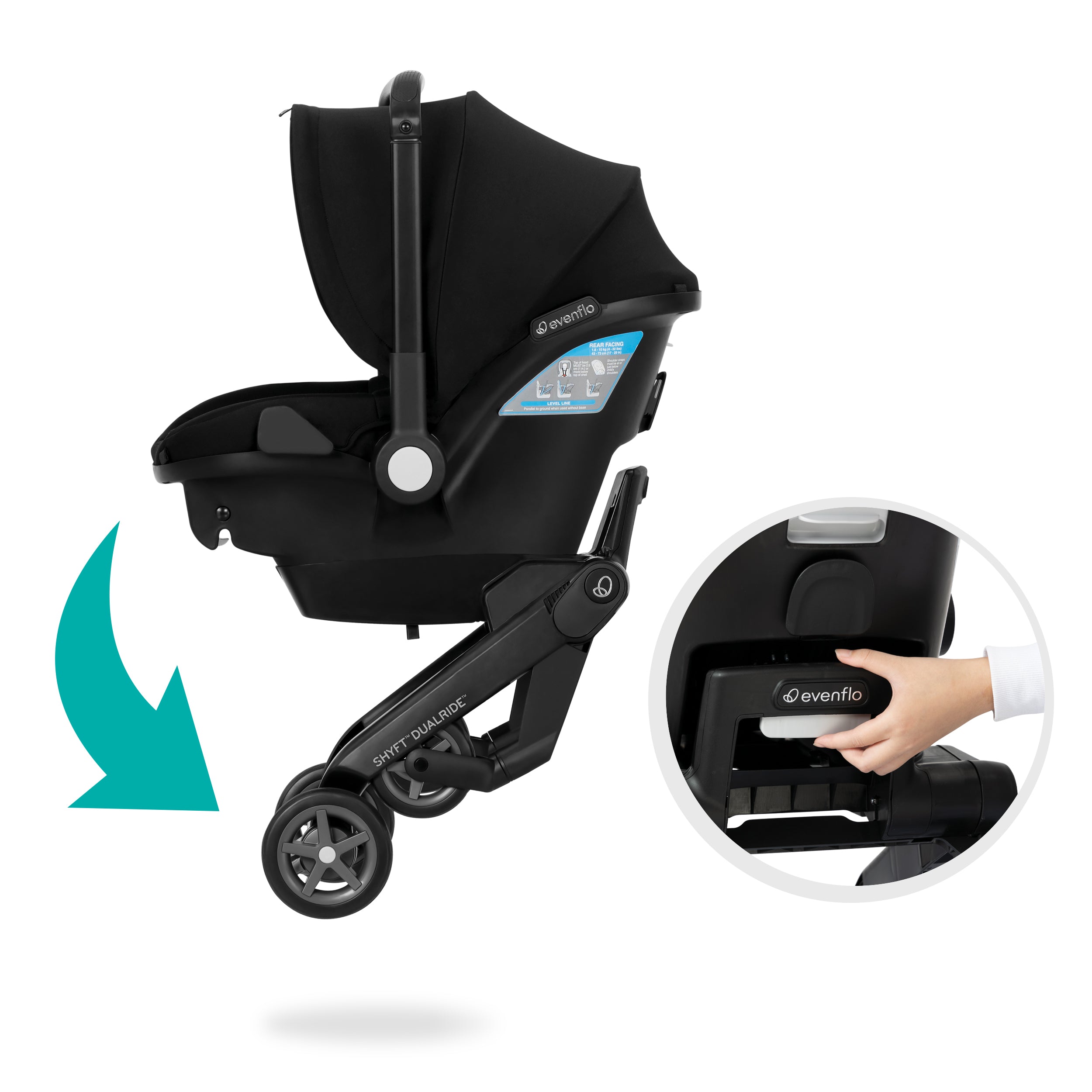 Evenflo Shyft DualRide Infant Car Seat and Stroller Combo