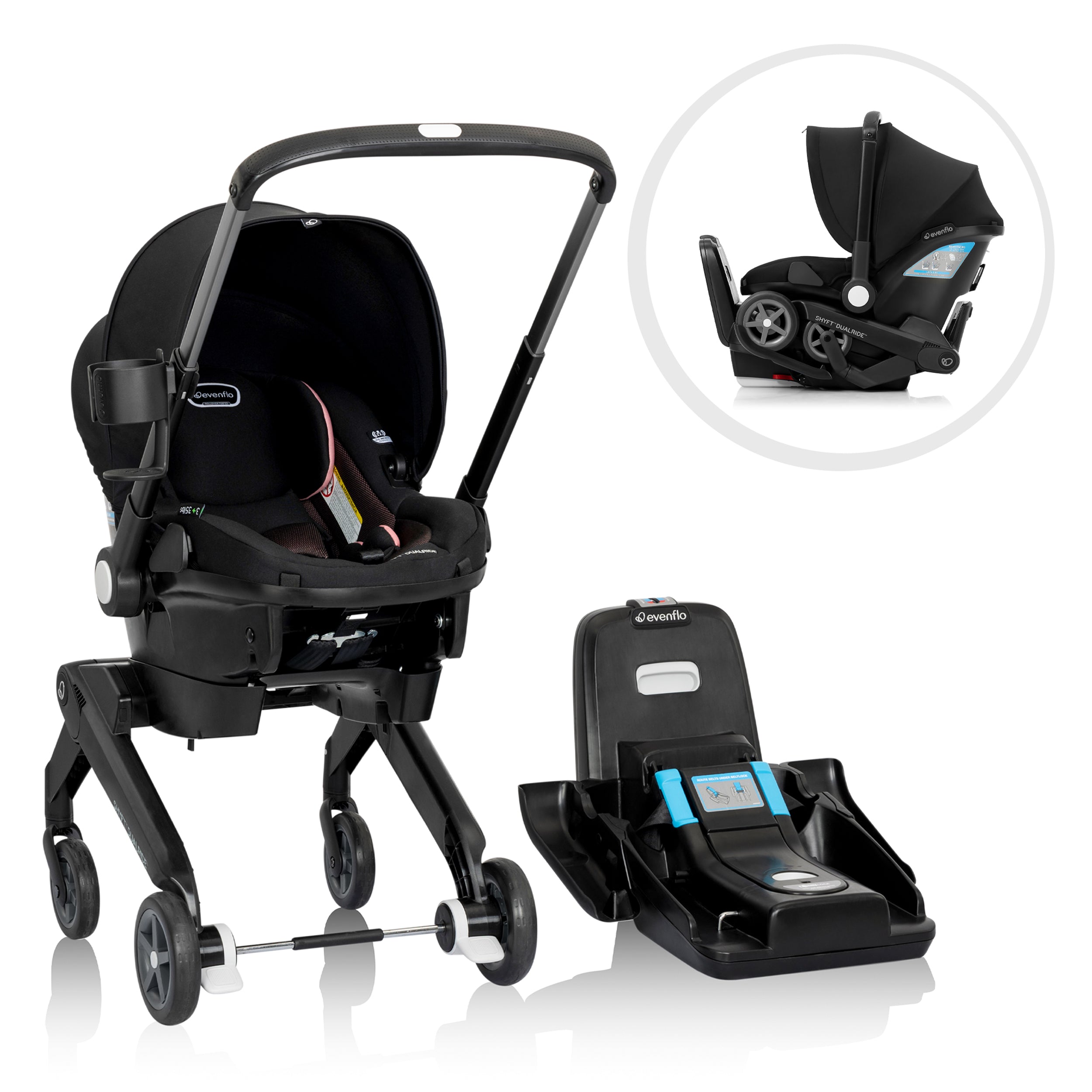 Evenflo Shyft DualRide Infant Car Seat and Stroller Combo
