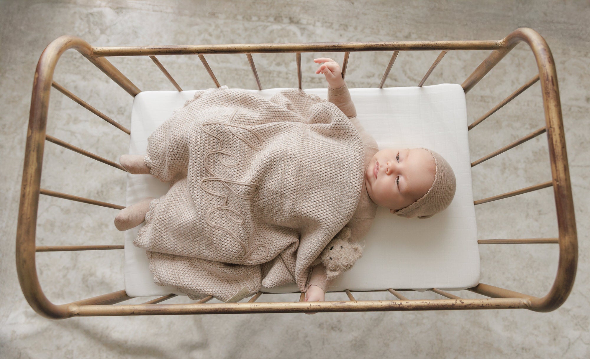 Peluche Scalloped Mélange Bebe Blanket