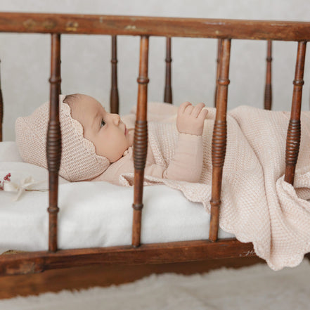 Peluche Scalloped Mélange Bebe Blanket