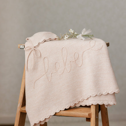 Peluche Scalloped Mélange Bebe Blanket