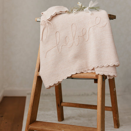 Peluche Scalloped Mélange Bebe Blanket