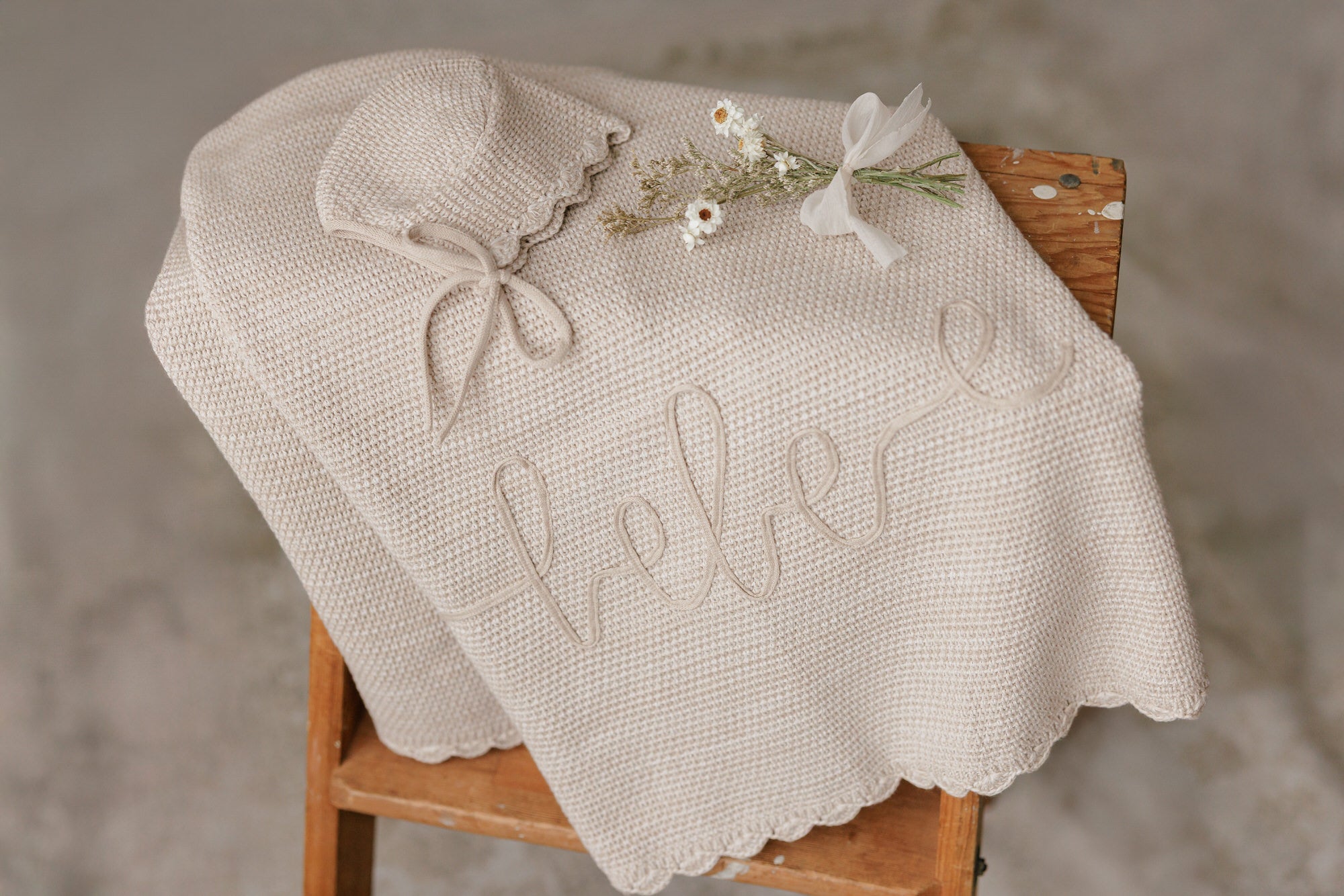 Peluche Scalloped Mélange Bebe Blanket