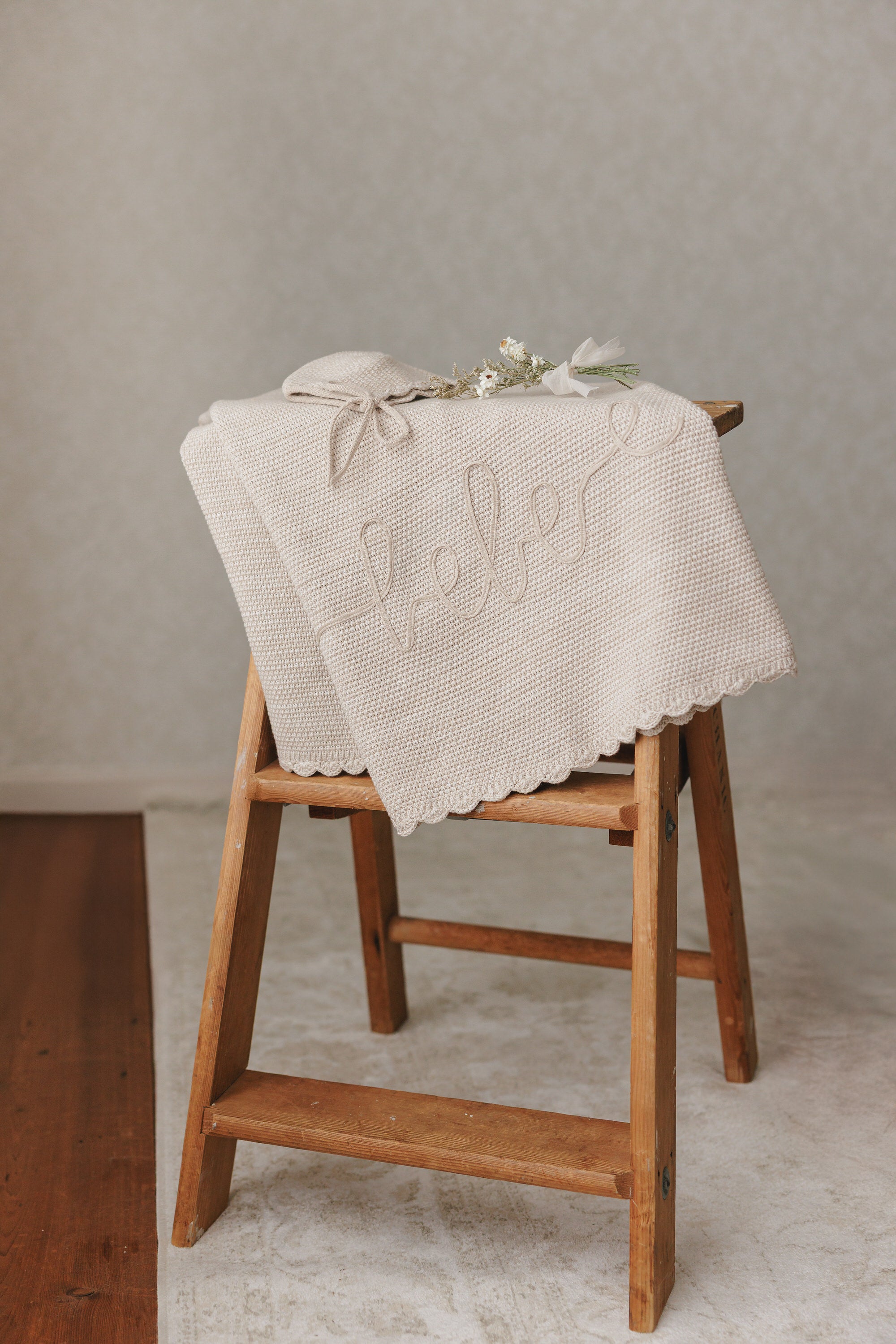 Peluche Scalloped Mélange Bebe Blanket