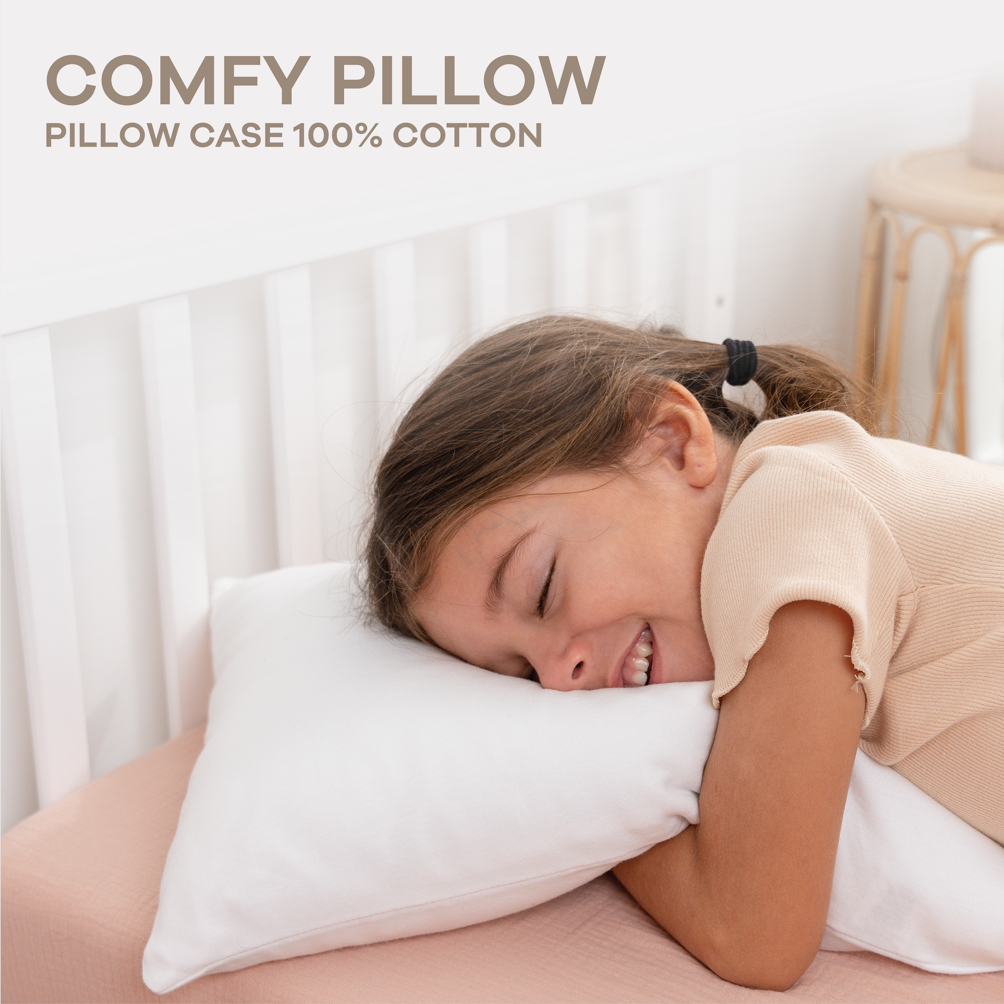 Comfy Cubs Toddler Pillow with Soft Cotton Pillowcase