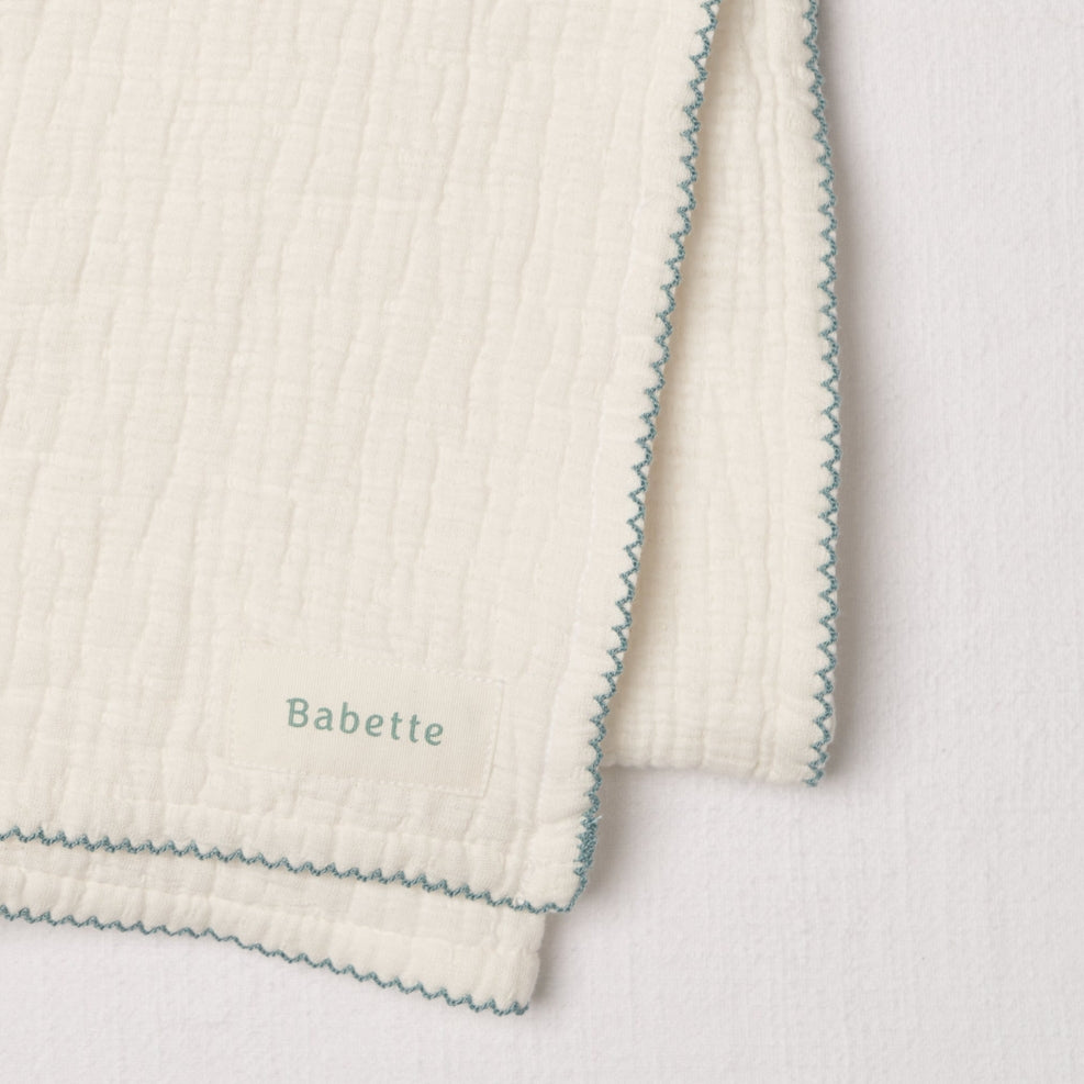 Babette Scalloped Trim Stroller Blanket
