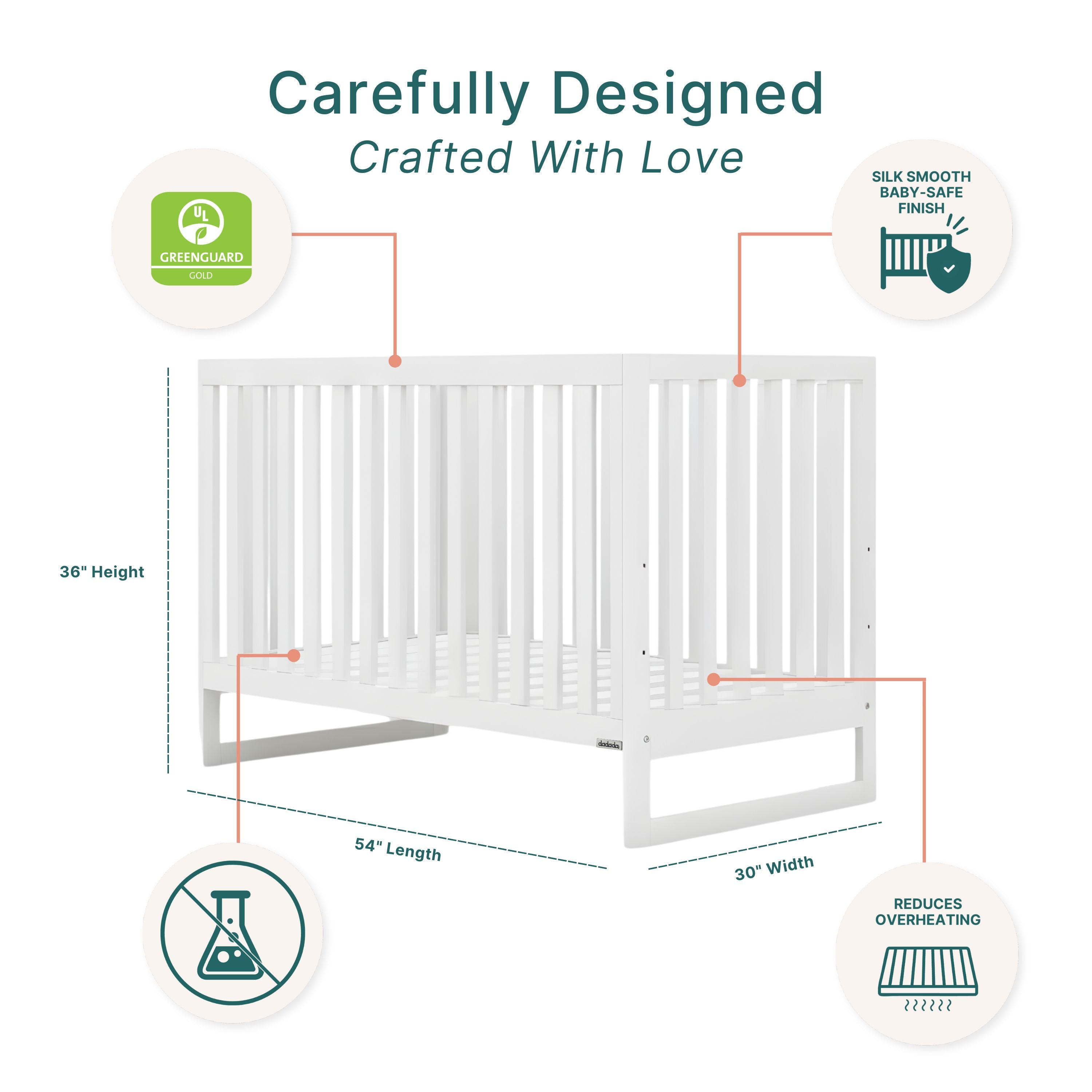 dadada Austin 3-in-1 Convertible Crib