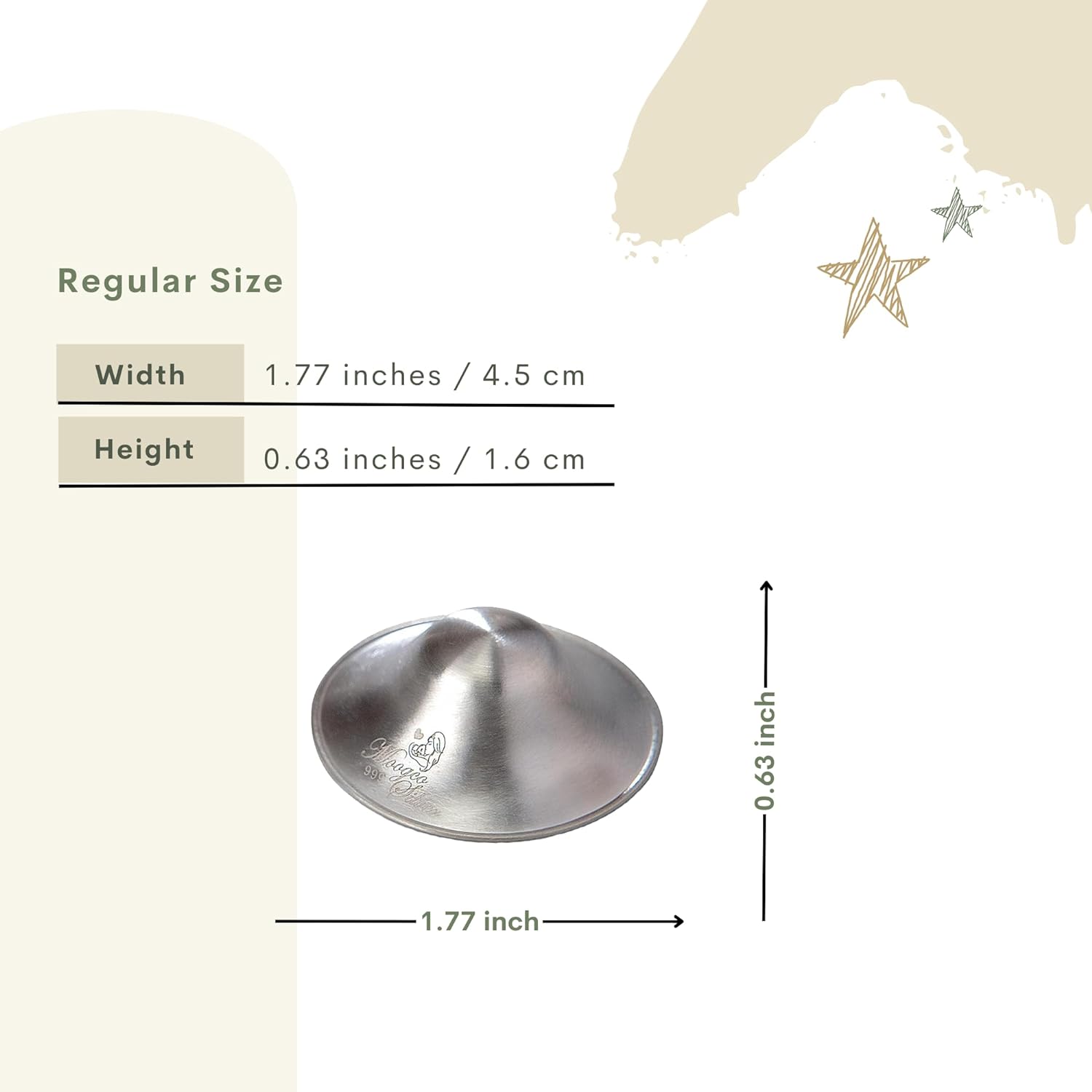 MOOGCO 999k Silver Trilaminate Nursing Cups Nipple Shields