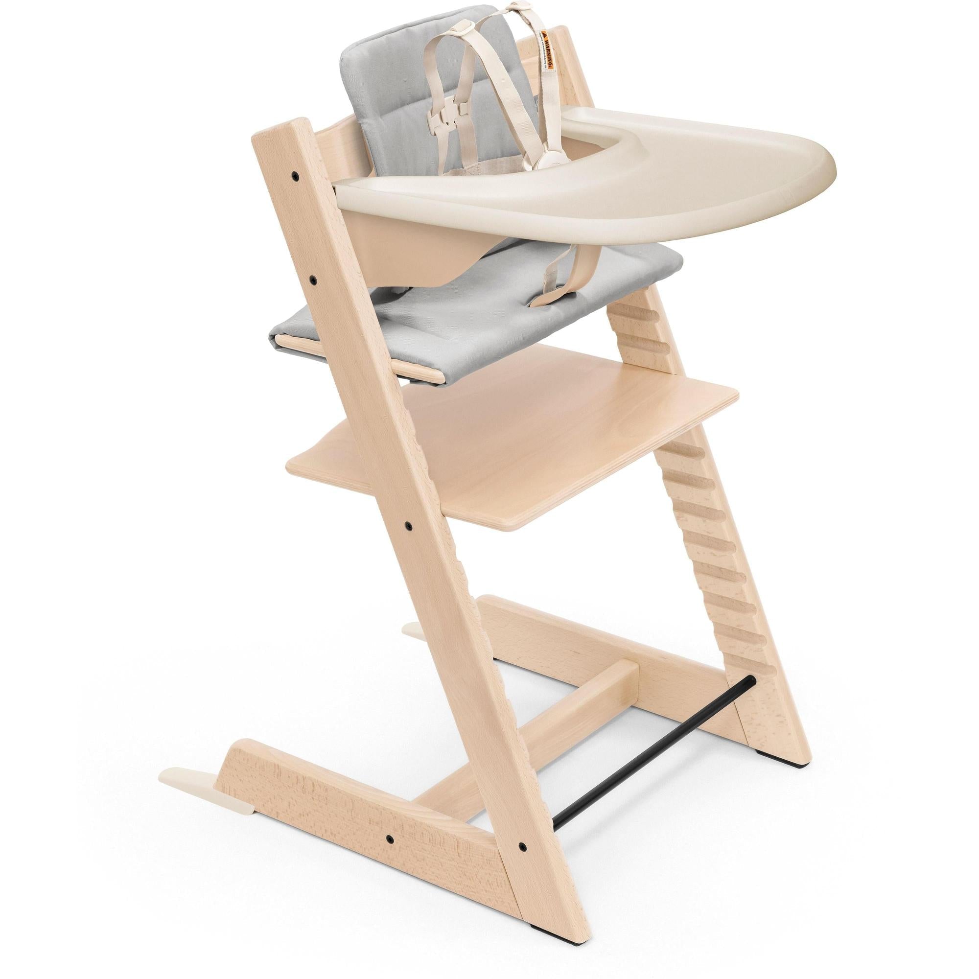 stokke europe online Stokke Tripp Trapp High Chair² with Cushion + Tray, Whitewash + Anthracite Cushion, White Tray