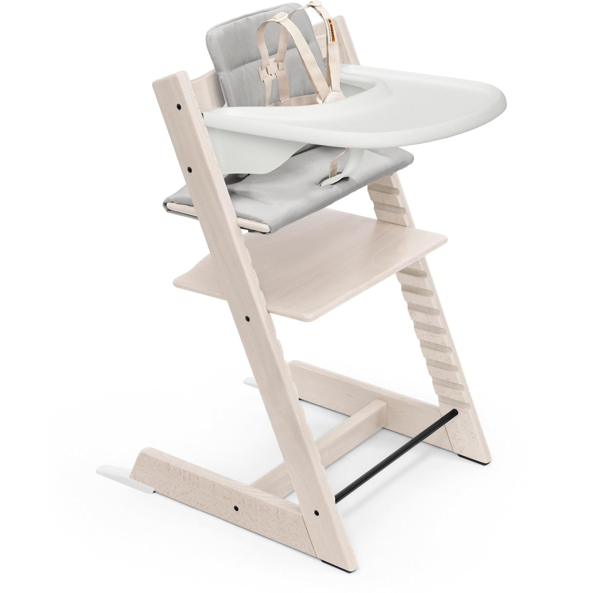 stokke kniestuhl Stokke Tripp Trapp High Chair² with Cushion + Tray, Whitewash + Anthracite Cushion, White Tray