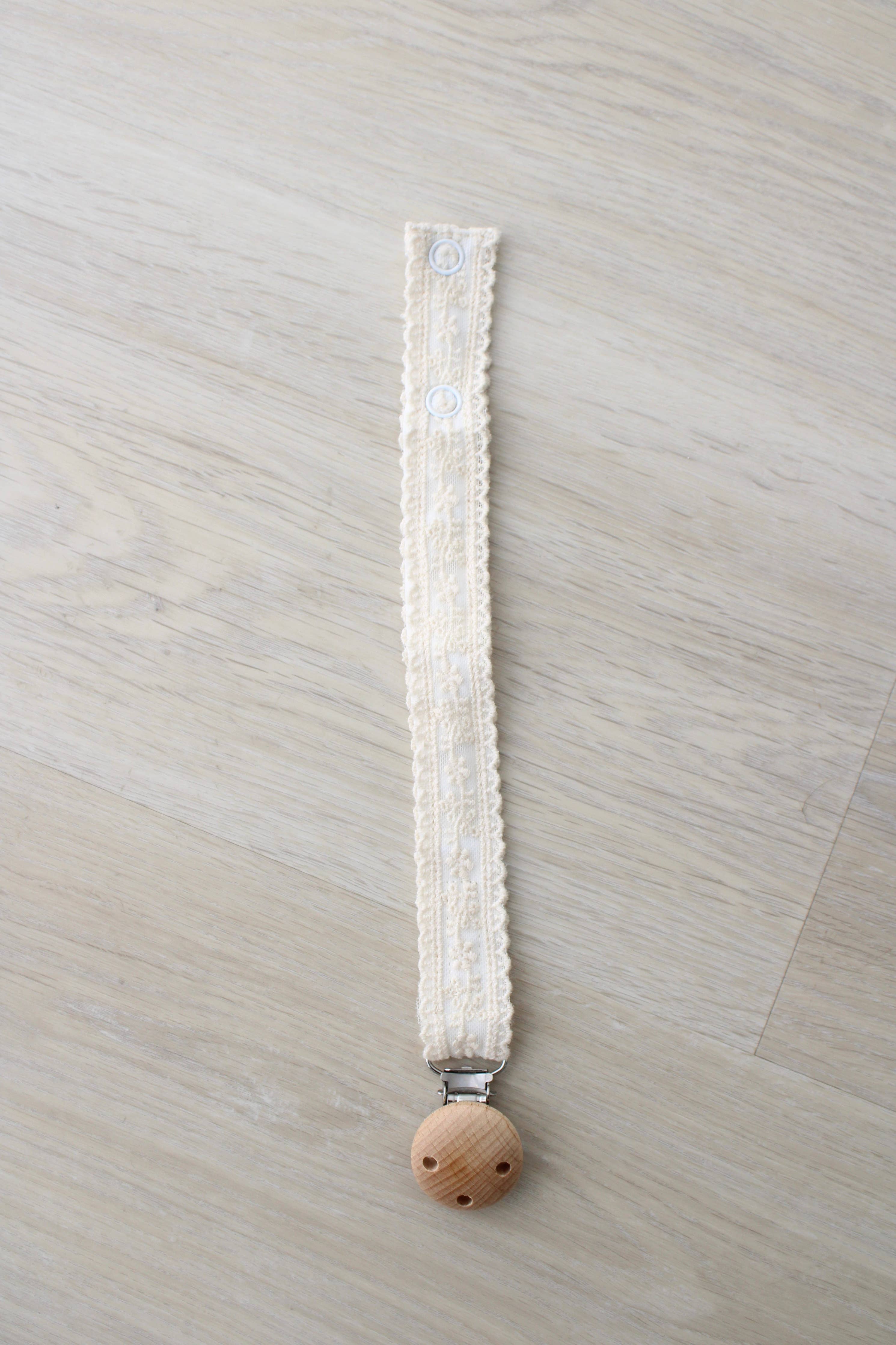 Little Threads Floral Lace Pacifier Clip