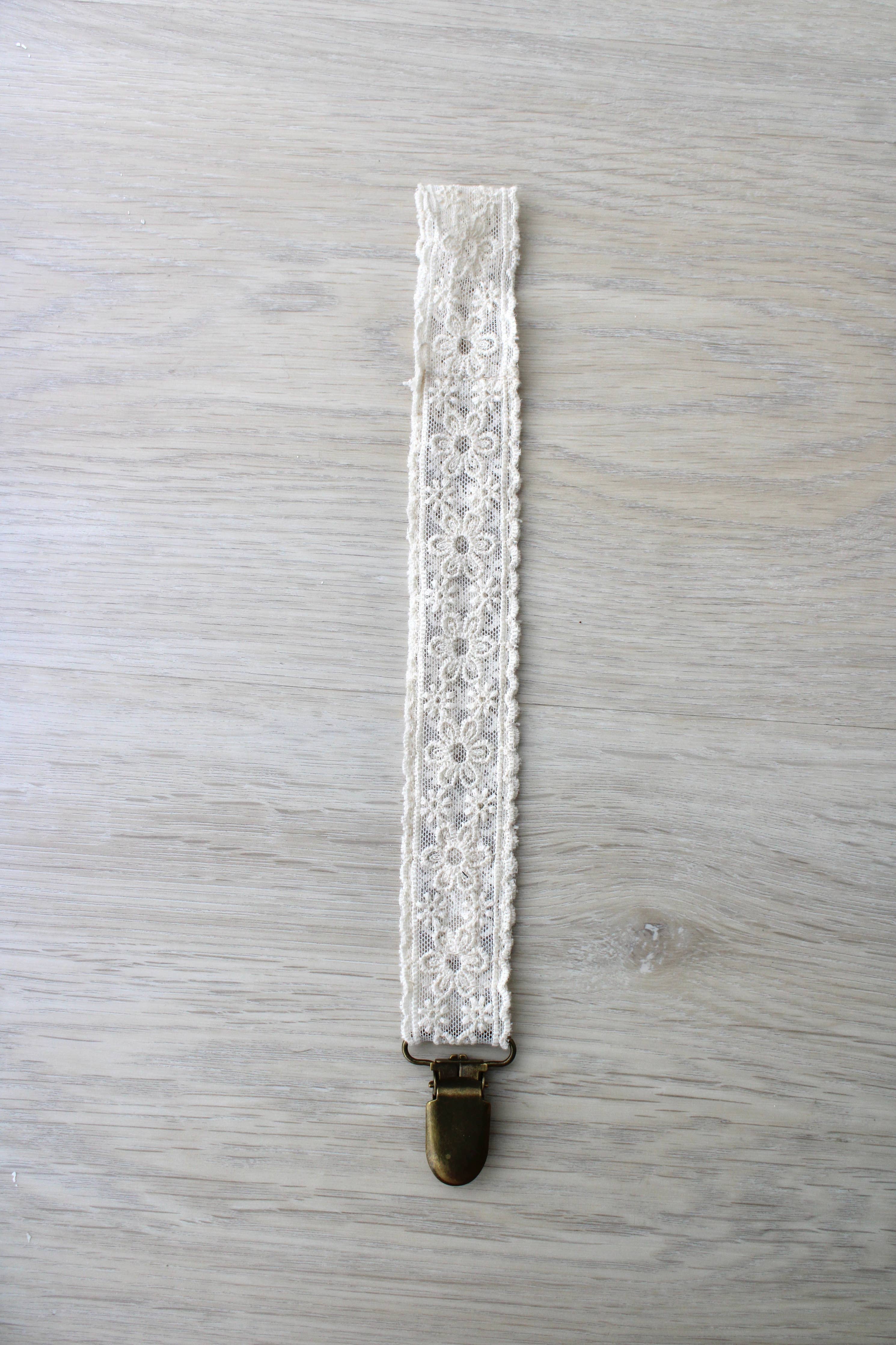 Little Threads Floral Lace Pacifier Clip