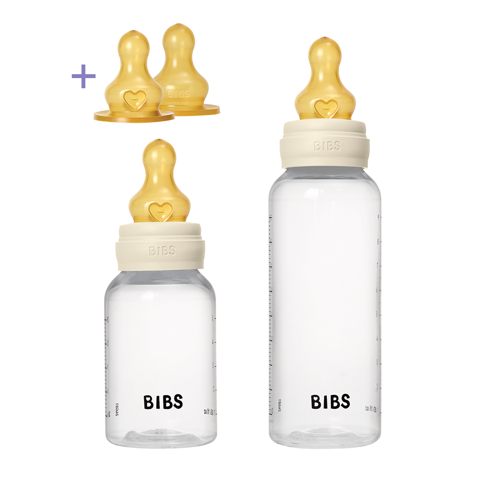 BIBS Baby BPA-Free Polypropylene Bottle Set 5oz +  9oz Latex