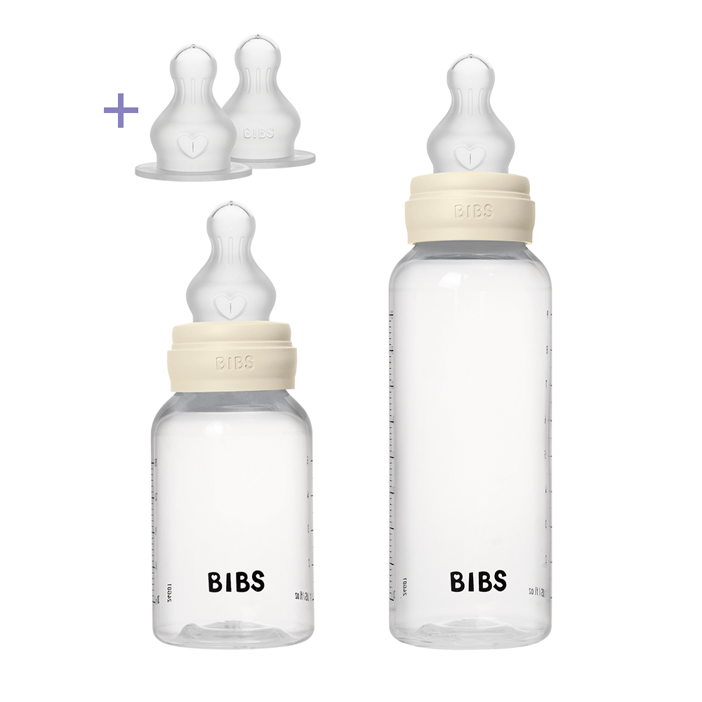 BIBS Baby BPA-Free Polypropylene Bottle Set 5oz + 9oz Silicone