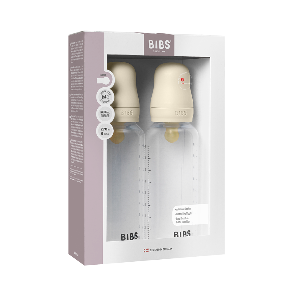 BIBS Baby BPA-Free Polypropylene Bottle Set 9oz Latex | 2 Pack