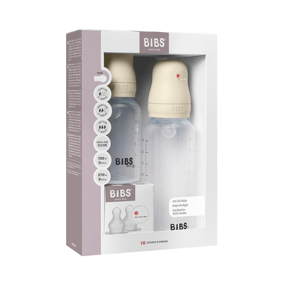 BIBS Baby BPA-Free Polypropylene Bottle Set 5oz + 9oz Silicone