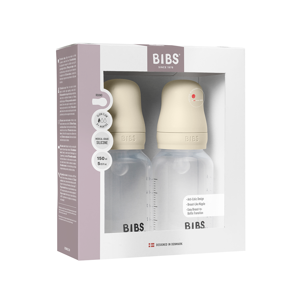 BIBS Baby BPA-Free Polypropylene Bottle Set 5oz. Silicone | 2 Pack