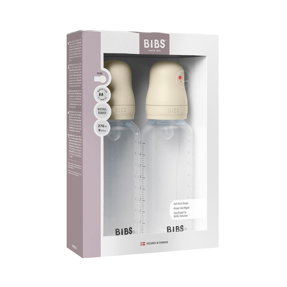 BIBS Baby BPA-Free Polypropylene Bottle Set 9oz. Silicone | 2 Pack