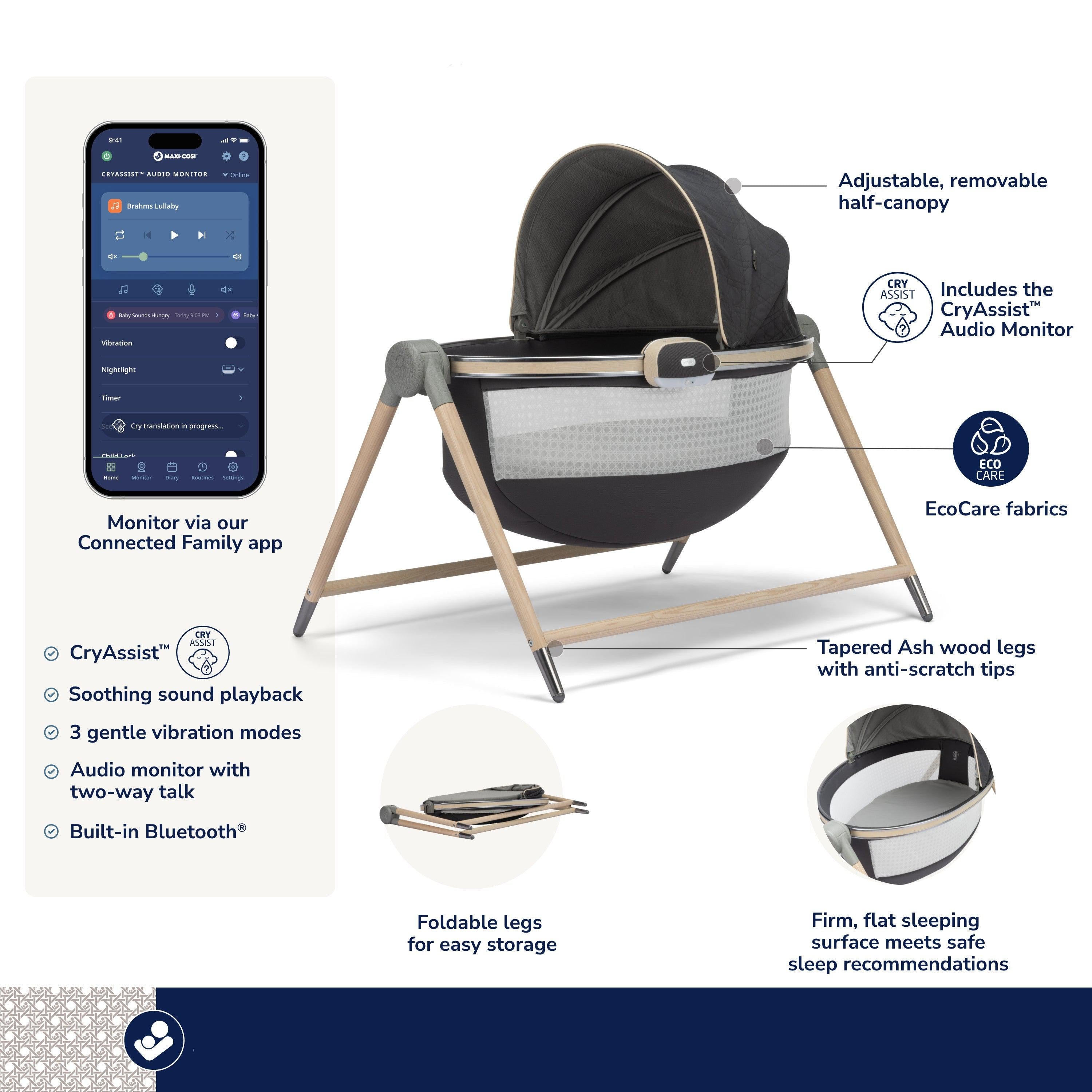 maxi cosi bassinet fold Maxi-Cosi Kindred Sibia Bassinet