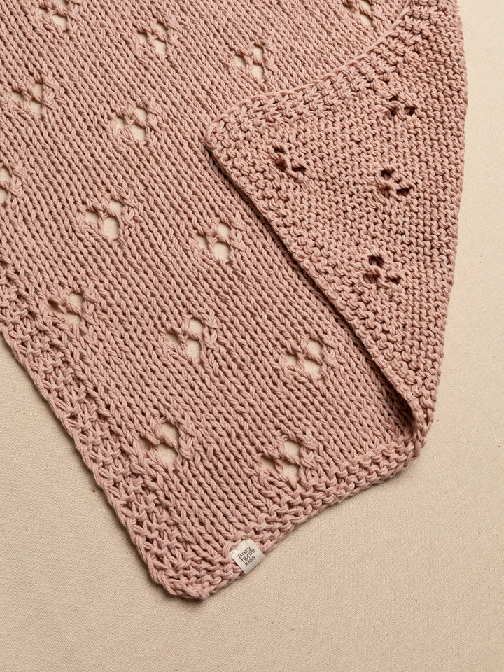 Anzy Home Baby Blanket Hand-Knitted Pointelle