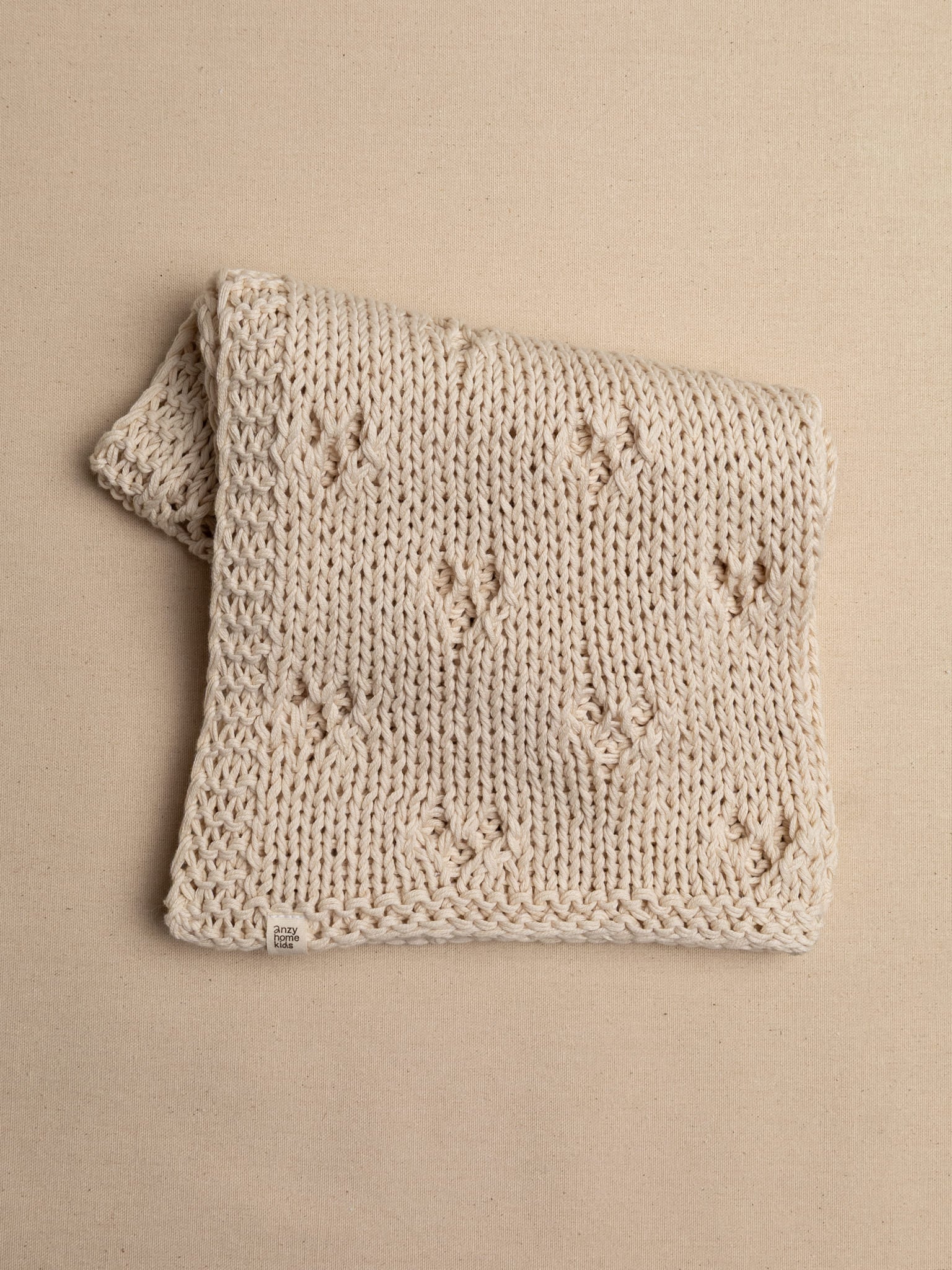 Anzy Home Baby Blanket Hand-Knitted Pointelle