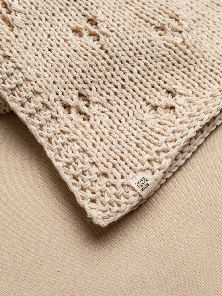 Anzy Home Baby Blanket Hand-Knitted Pointelle