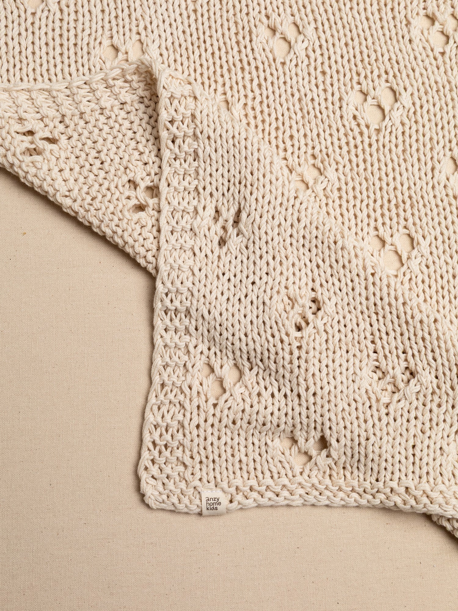 Anzy Home Baby Blanket Hand-Knitted Pointelle