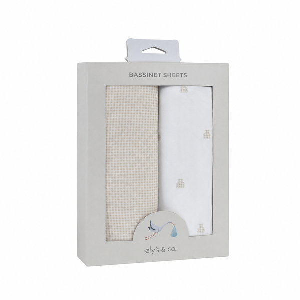 Ely's & Co. Cotton Bassinet Sheet - 2 Pack