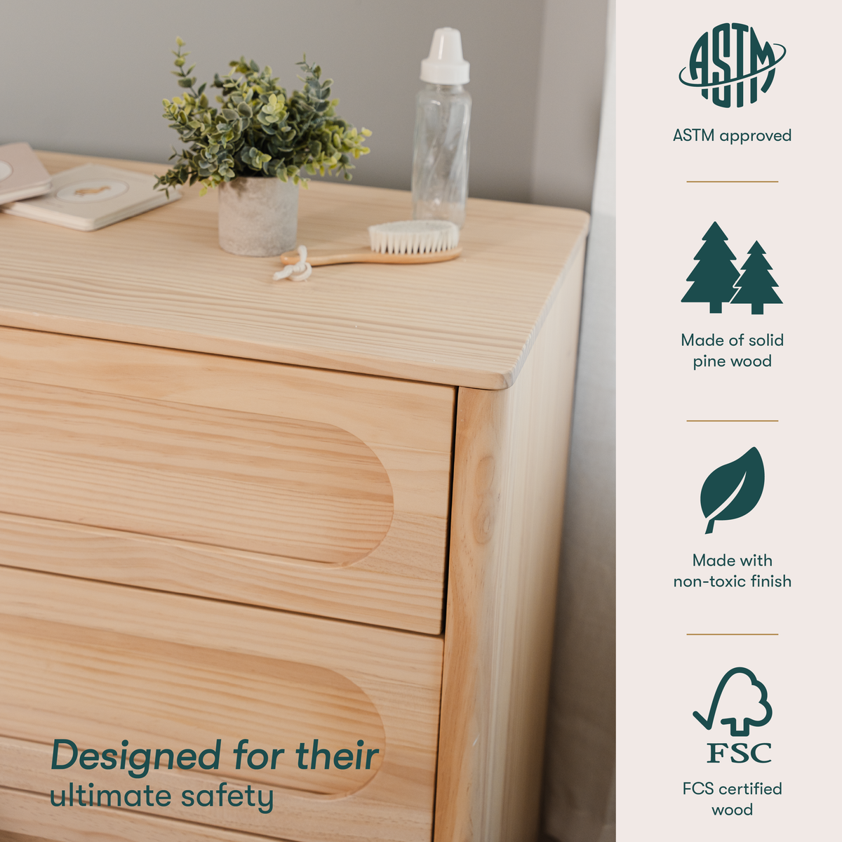 HushCrib Lulla & Lulli 3 Drawer Dresser