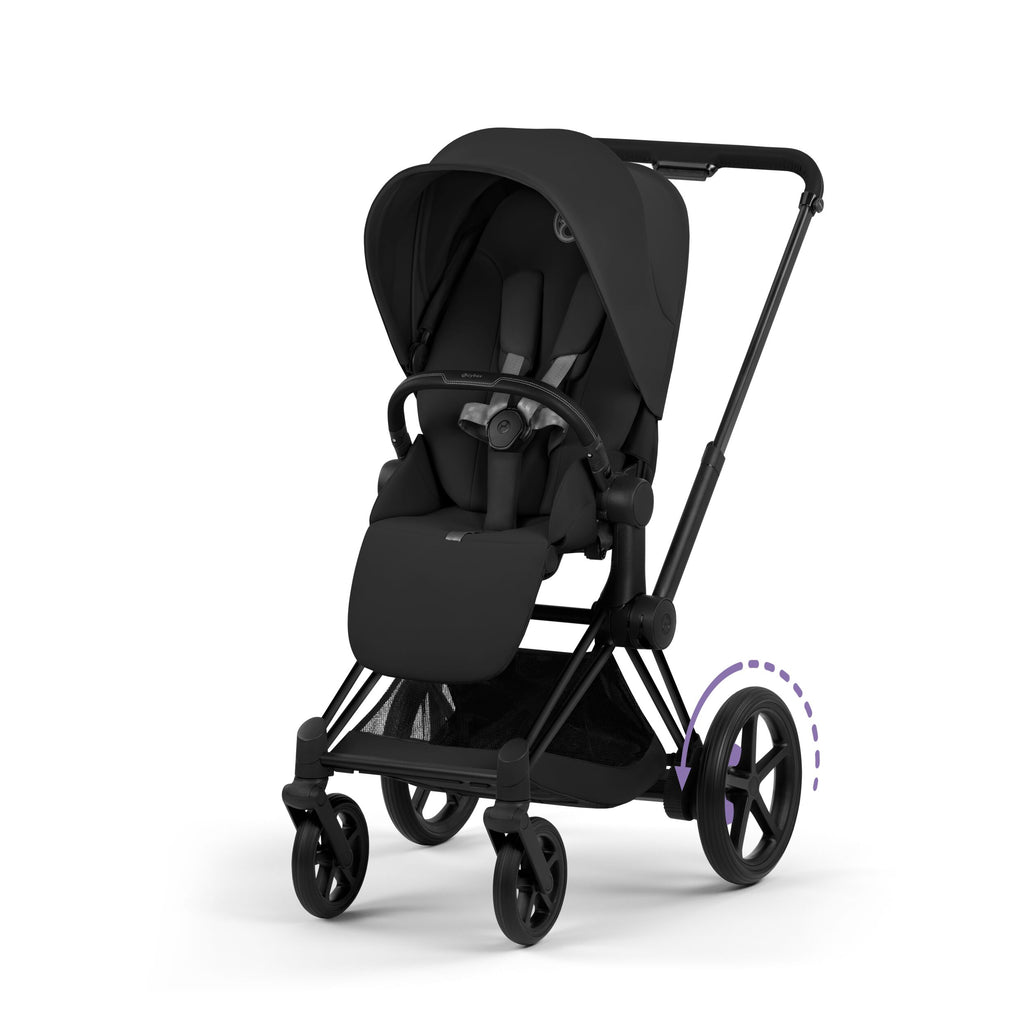 Cybex e-PRIAM Stroller Matte Black Frame/Coconut Brown Lux Seat