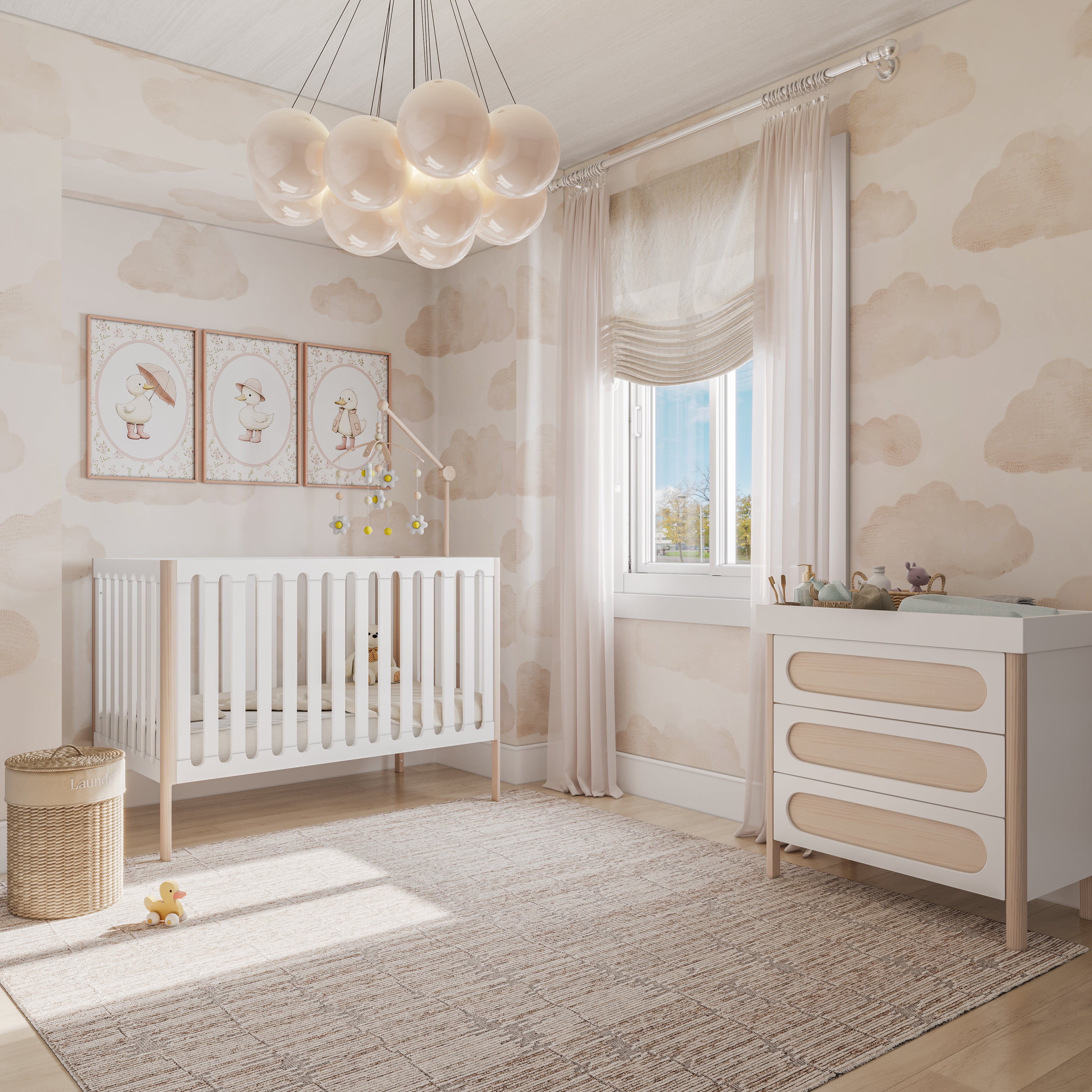 HushCrib Lulla & Lulli 3-in-1 Convertible Crib With Trundle