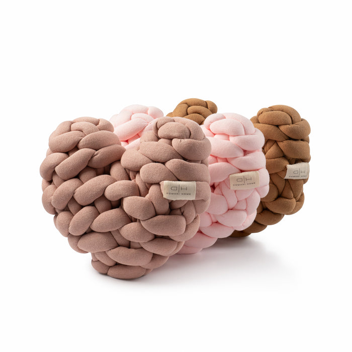 Domani Home Knit Heart Knot Pillow